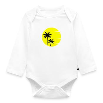 Sunset Palmen - Baby Bio-Langarm-Body - Weiß - Vorne