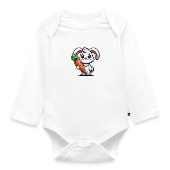Rabbit Rabbit Comic - Organic Longsleeve Baby Bodysuit - white - Front
