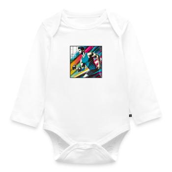 Sporty man - Organic Longsleeve Baby Bodysuit - white - Front