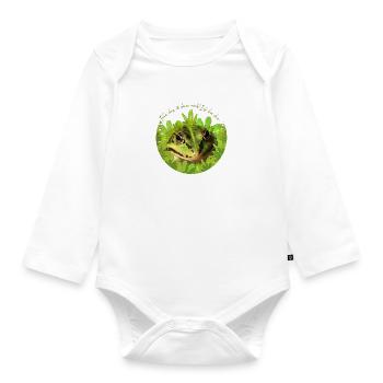 Frog Prince King Kiss Me - Organic Longsleeve Baby Bodysuit - white - Front