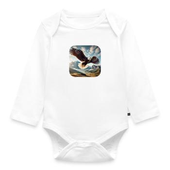 Bald eagle - Organic Longsleeve Baby Bodysuit - white - Front