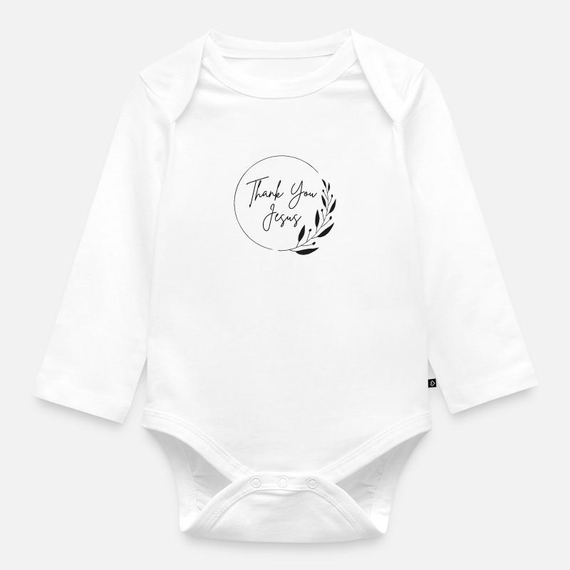 merci Jésus - Body Bébé bio manches longues - blanc