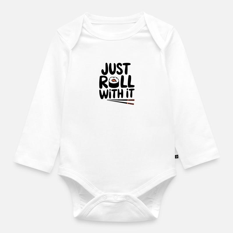 Just Roll With It - Baby Bio-Langarm-Body - Weiß