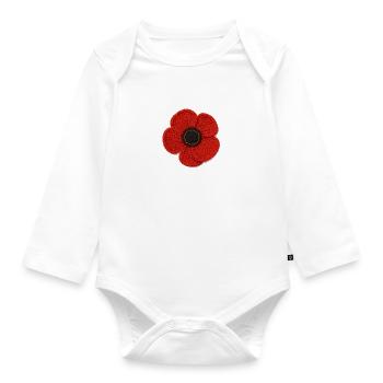 Blumen - Baby Bio-Langarm-Body - Weiß - Vorne