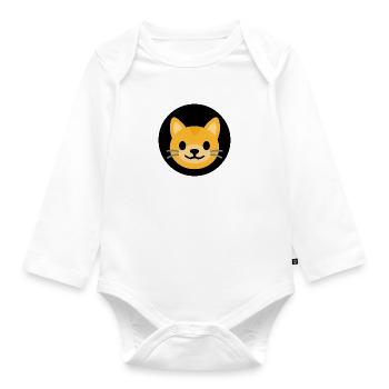 Cat Face Black | ~NU relations | Vector - Organic Longsleeve Baby Bodysuit - white - Front