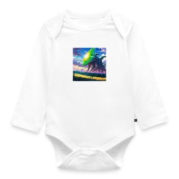 Leonardo Anime XL - Baby Bio-Langarm-Body - Weiß - Vorne