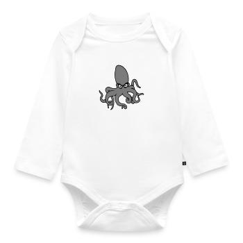 Octopus, octopus, octopus, cephalopod, evil eye - Organic Longsleeve Baby Bodysuit - white - Front