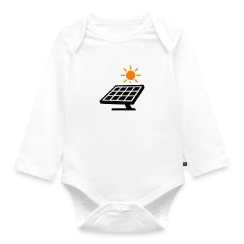 Solar Panele Photovoltaik Anlage - Baby Bio-Langarm-Body - Weiß - Vorne