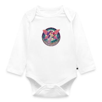Bloom with Kindness - Organic Longsleeve Baby Bodysuit - white - Front