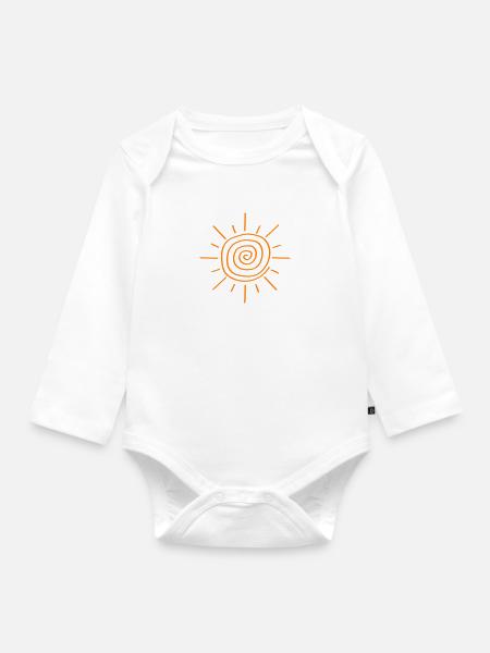 Sonne Symbol - Baby Bio-Langarm-Body - Weiß