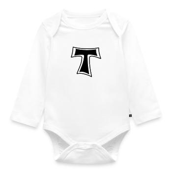 Tau symbol monochrome - Organic Longsleeve Baby Bodysuit - white - Front