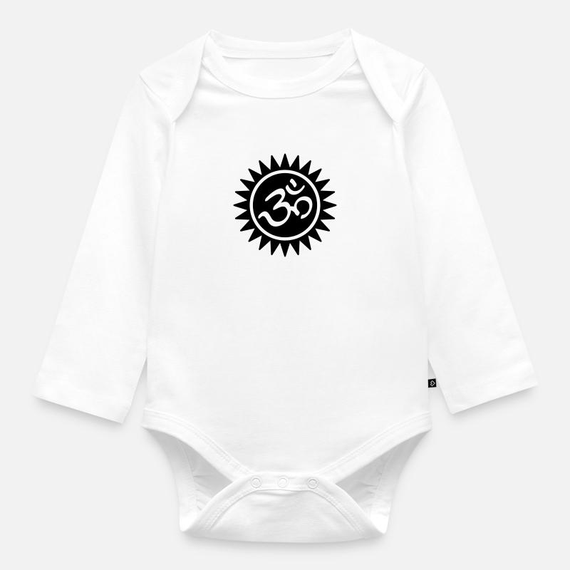 Symbole Om Soleil - Body Bébé bio manches longues - blanc