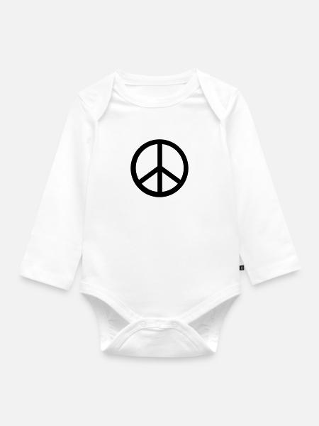 Peace - Baby Bio-Langarm-Body - Weiß