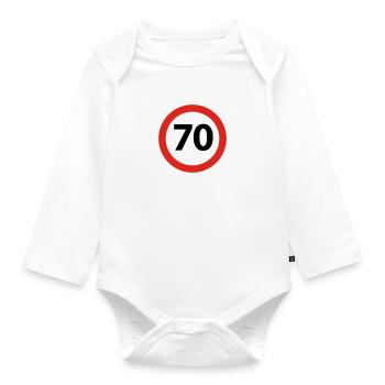 70th Birthday - Organic Longsleeve Baby Bodysuit - white - Front