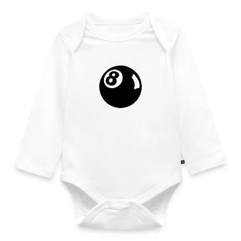 8 Ball - Baby Bio-Langarm-Body - Weiß - Vorne