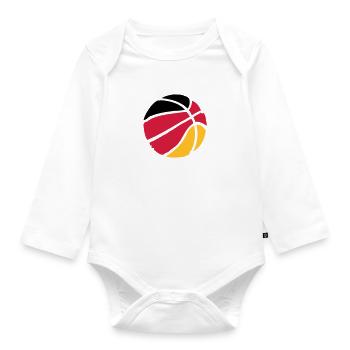 Basketball Deutschland Nationalmannschaft - Baby Bio-Langarm-Body - Weiß - Vorne