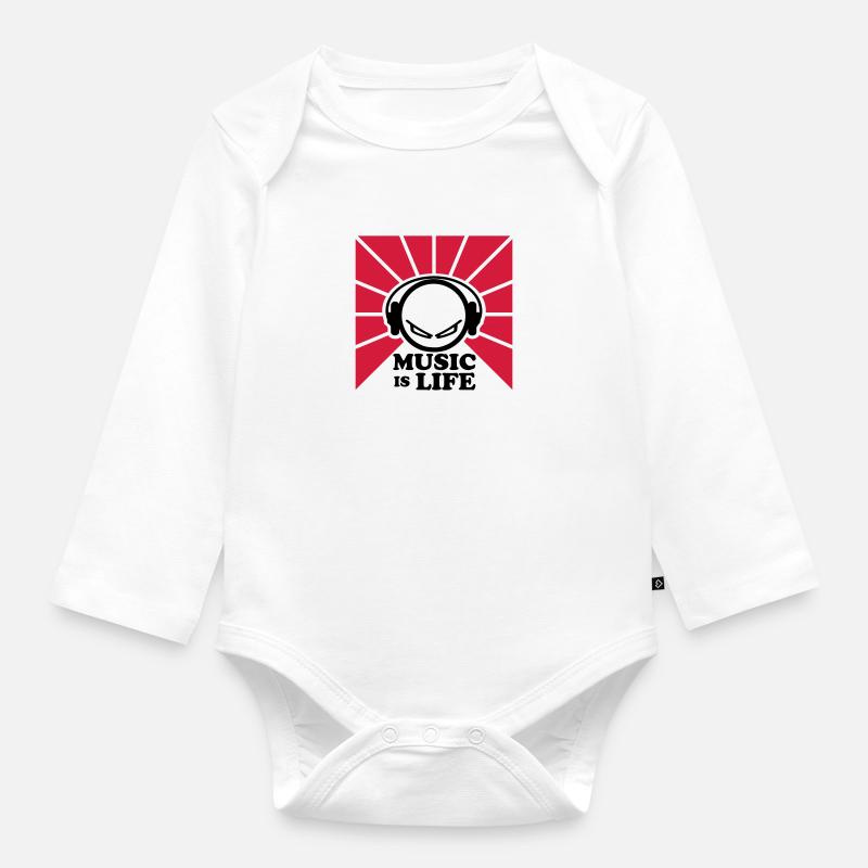 dj - Body Bébé bio manches longues - blanc