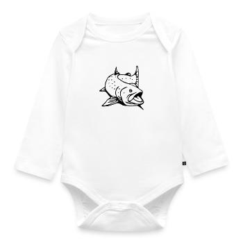 huchen solo - Baby Bio-Langarm-Body - Weiß - Vorne