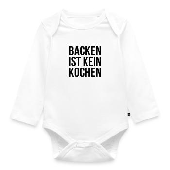 BACKEN IST KEIN KOCHEN - Baby Bio-Langarm-Body - Weiß - Vorne