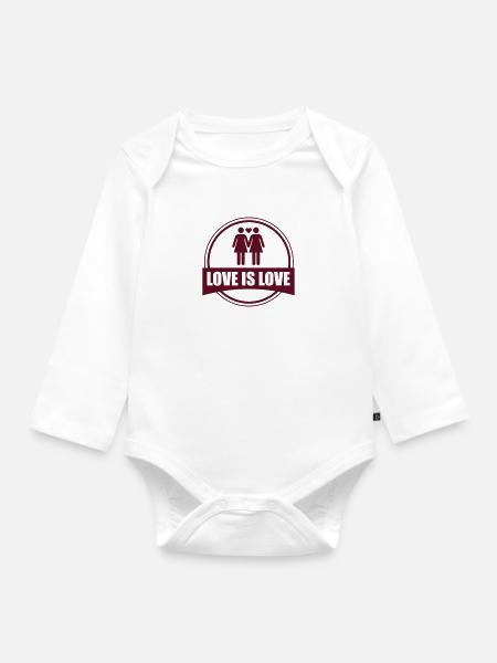 LOVE IS LOVE LESBIAN 2 - Baby Bio-Langarm-Body - Weiß
