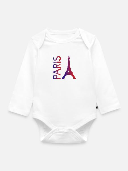 Paris - Baby Bio-Langarm-Body - Weiß