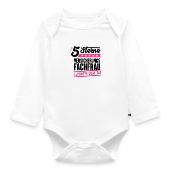 5Sterne Versicherungsfachfrau - Baby Bio-Langarm-Body - Weiß - Vorne