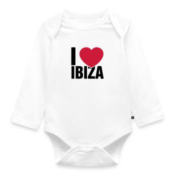 I love Ibiza - Organic Longsleeve Baby Bodysuit - white - Front