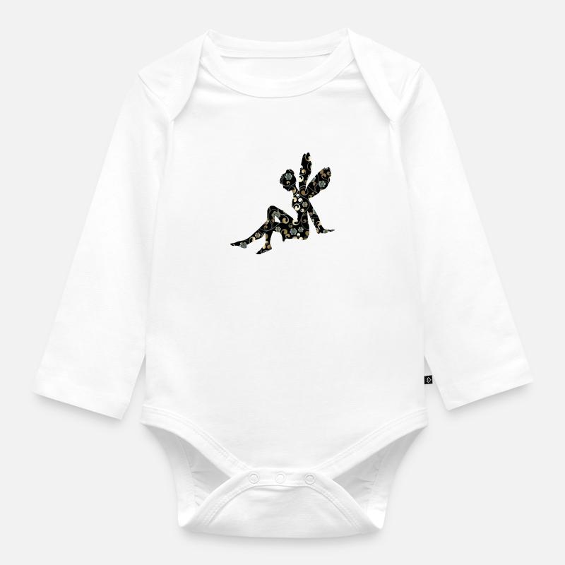 fée elfe - Body Bébé bio manches longues - blanc