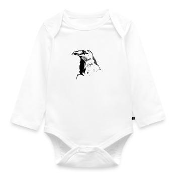 corbeau - Body Bébé bio manches longues - blanc - Devant