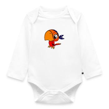pirate ship boat pirate pirate ship ship skull1 - Organic Longsleeve Baby Bodysuit - white - Front