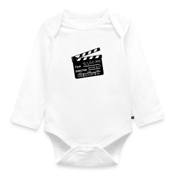 60 years clap cinema - Organic Longsleeve Baby Bodysuit - white - Front