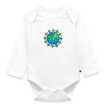 World community - Organic Longsleeve Baby Bodysuit - white - Front