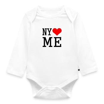 New York love me - Body Bébé bio manches longues - blanc - Devant