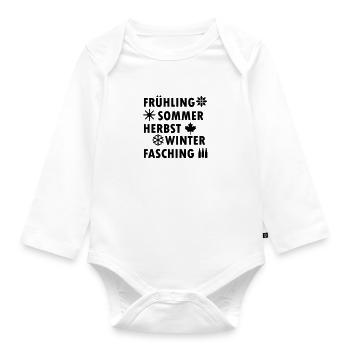 fasching - Baby Bio-Langarm-Body - Weiß - Vorne