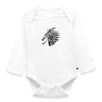 dragon_head - Baby Bio-Langarm-Body - Weiß - Vorne
