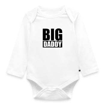 Vatertag Big Daddy Vater Held Papa Logo - Baby Bio-Langarm-Body - Weiß - Vorne