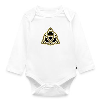 Celtic Knot, Triquetra, Patricks Day, Trinity - Organic Longsleeve Baby Bodysuit - white - Front