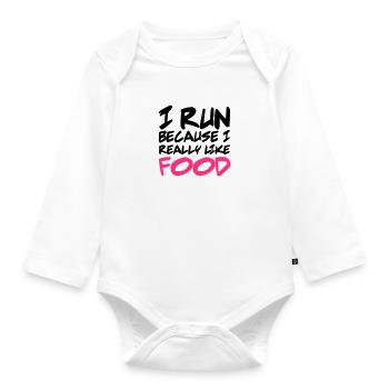 Run - Baby Bio-Langarm-Body - Weiß - Vorne