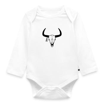 desert skull - Organic Longsleeve Baby Bodysuit - white - Front