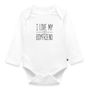 i love my boyfriend hearts - Baby Bio-Langarm-Body - Weiß - Vorne