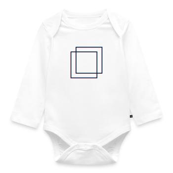 2 squares square - Organic Longsleeve Baby Bodysuit - white - Front
