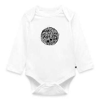 Make Love Not War (black) - Organic Longsleeve Baby Bodysuit - white - Front