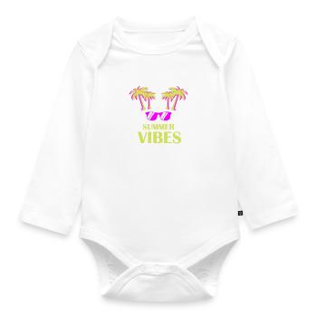 Summer Vibes - Baby Bio-Langarm-Body - Weiß - Vorne