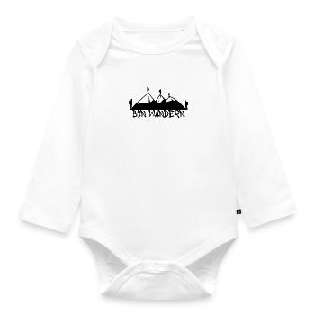 bin wandern berge,berg,wandern,schwarz-weiss - Baby Bio-Langarm-Body - Weiß - Vorne