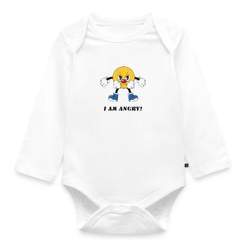 I Am Angry - Organic Longsleeve Baby Bodysuit - white - Front