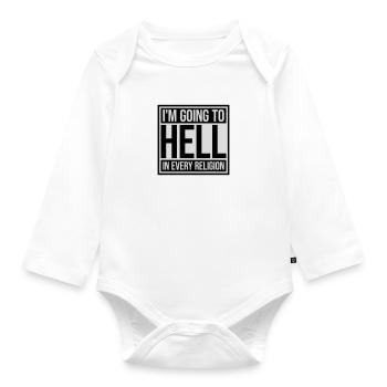 in going to hell - Organic Longsleeve Baby Bodysuit - white - Front
