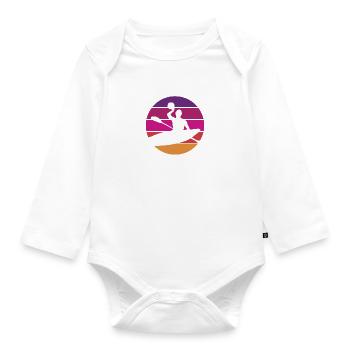 Kanupolo - Canoe Polo - Retro - Vintage - Sunset - Baby Bio-Langarm-Body - Weiß - Vorne