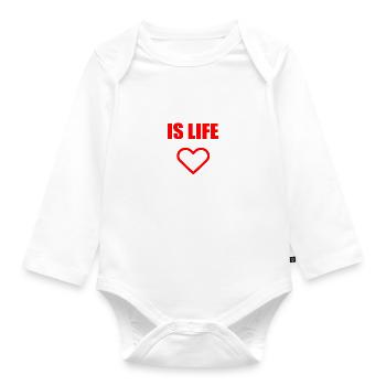 Logo de Life Music - Body Bébé bio manches longues - blanc - Devant