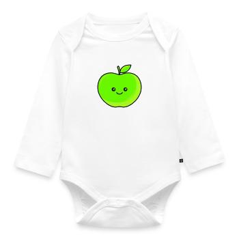 apple - Organic Longsleeve Baby Bodysuit - white - Front