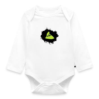 jet ski klecks - Baby Bio-Langarm-Body - Weiß - Vorne